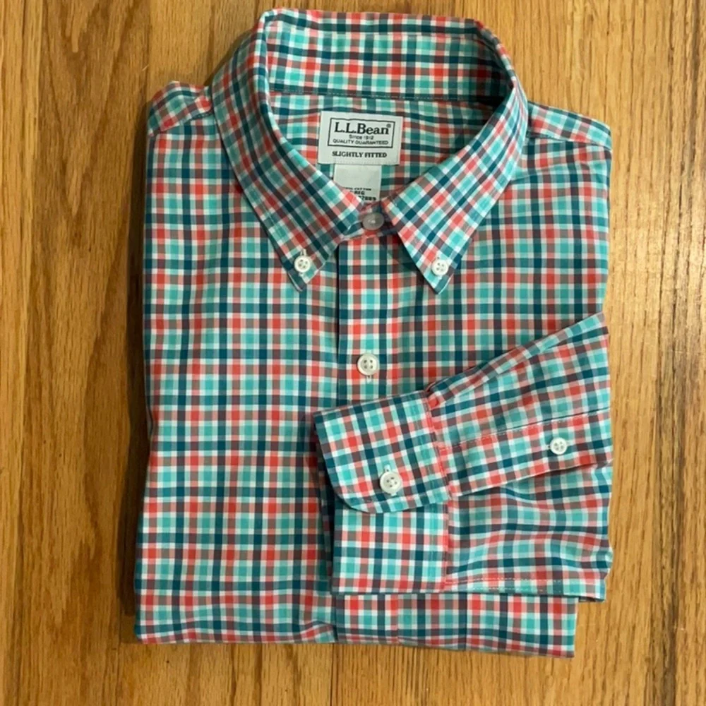 L.L.Bean - Shirt - Multi Plaid - Men’s Size M Reg Slightly Fitted - 100% Cotton - Picture 11 of 11